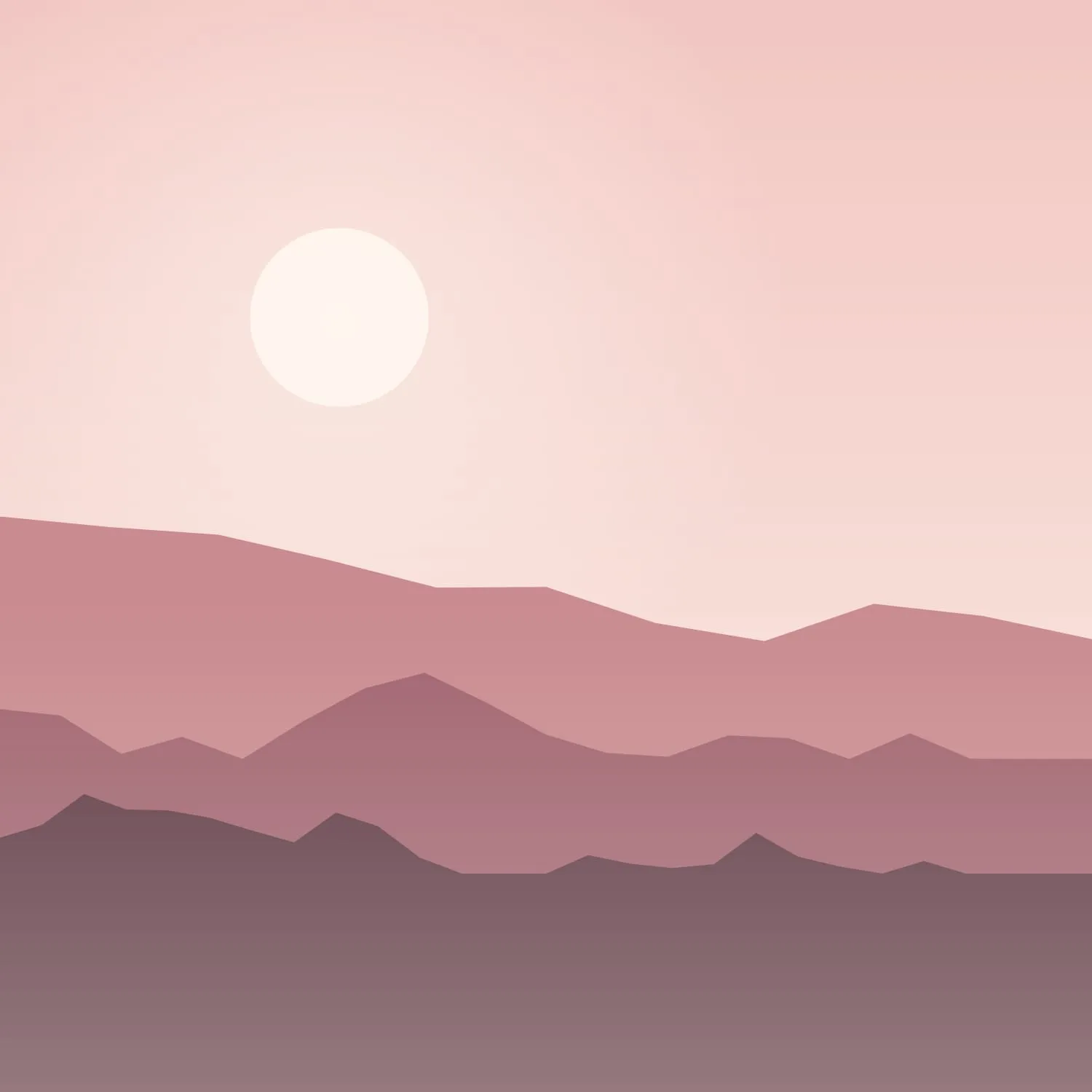 Pink hills under a pale sky