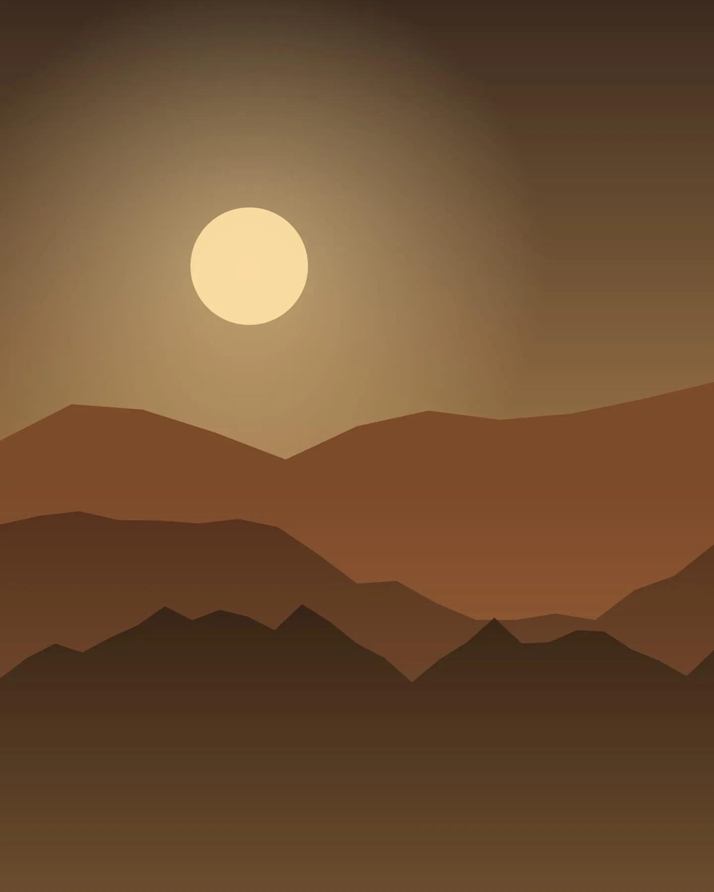 Amber hills at dusk