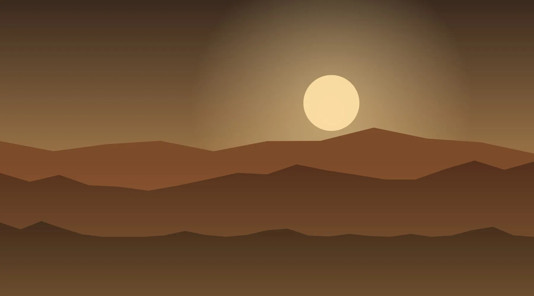 Amber mountains at sunset